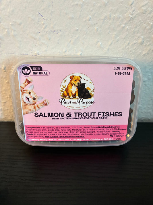 Salmon & Trout Cat Treats - 100g Tub